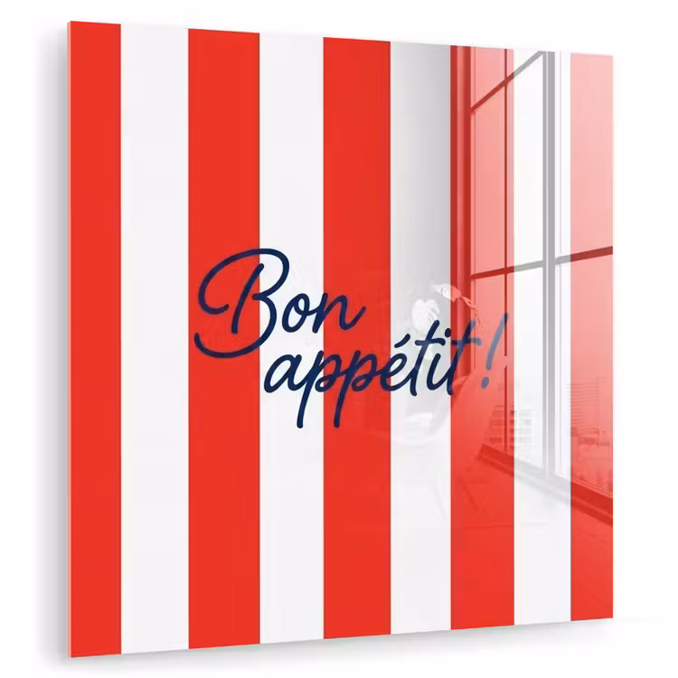 Eten - Spreuk - Keuken - Grafisch - Rood-Wit plexiglas 5mm klein -zzzproduct_nieuw