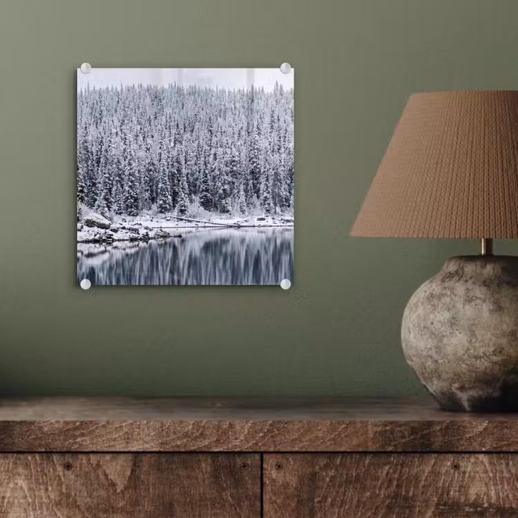 Bos - Reflectie - Meer - Winter - Serene plexiglas 5mm klein -sfeer3