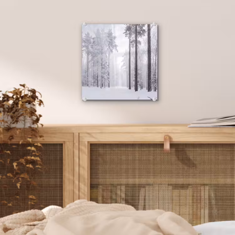 Bos - Sneeuw - Pad - Winter - Stilte plexiglas 5mm klein -sfeer4
