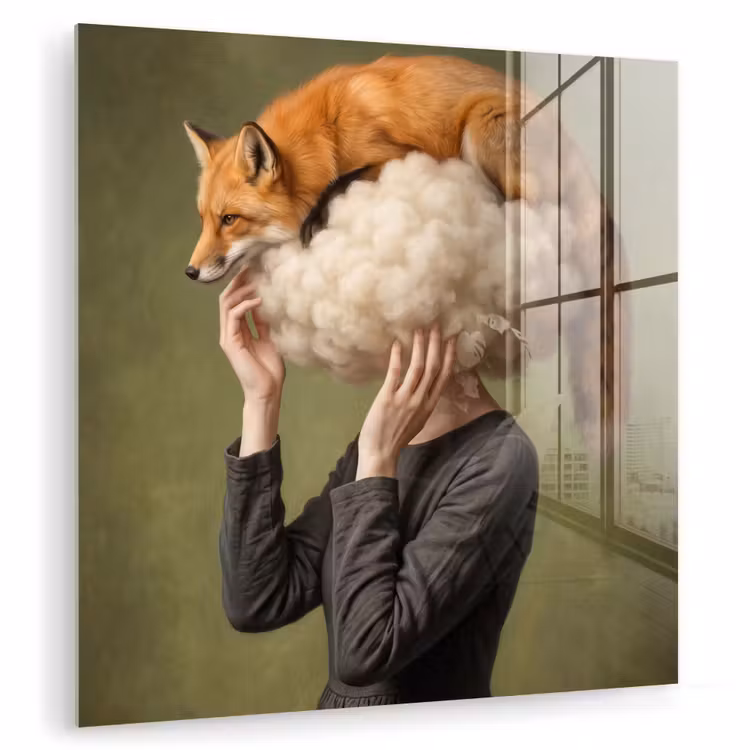 Vos - Surrealistisch - Groen plexiglas 5mm klein -zzzproduct_nieuw