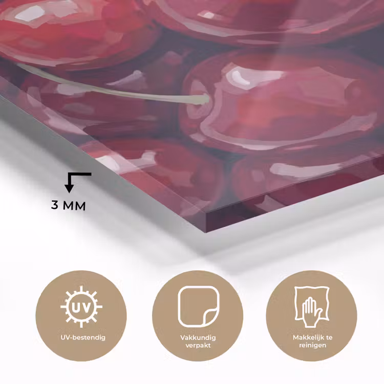 Fruit - Kersen - Eten - Modern - Rood plexiglas 5mm klein -sfeer2