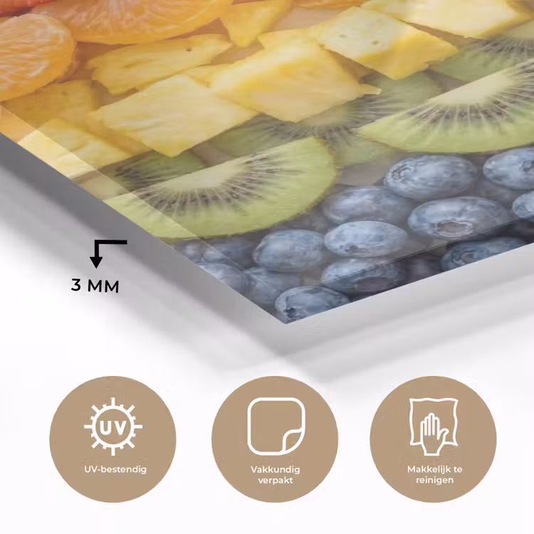 Fruit - Regenboog - Gezond - Kleurrijk plexiglas 5mm klein -sfeer2