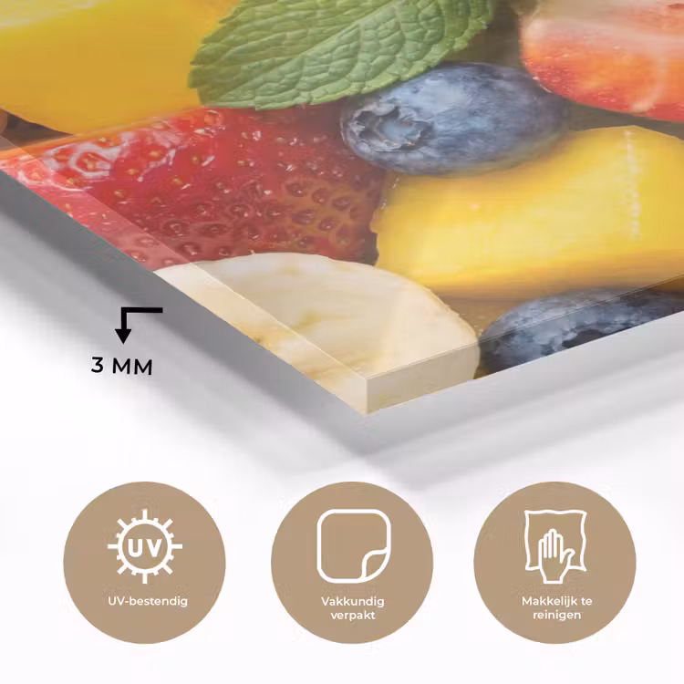 Fruit - Plakjes - Eten - Kleurrijk plexiglas 5mm klein -sfeer2