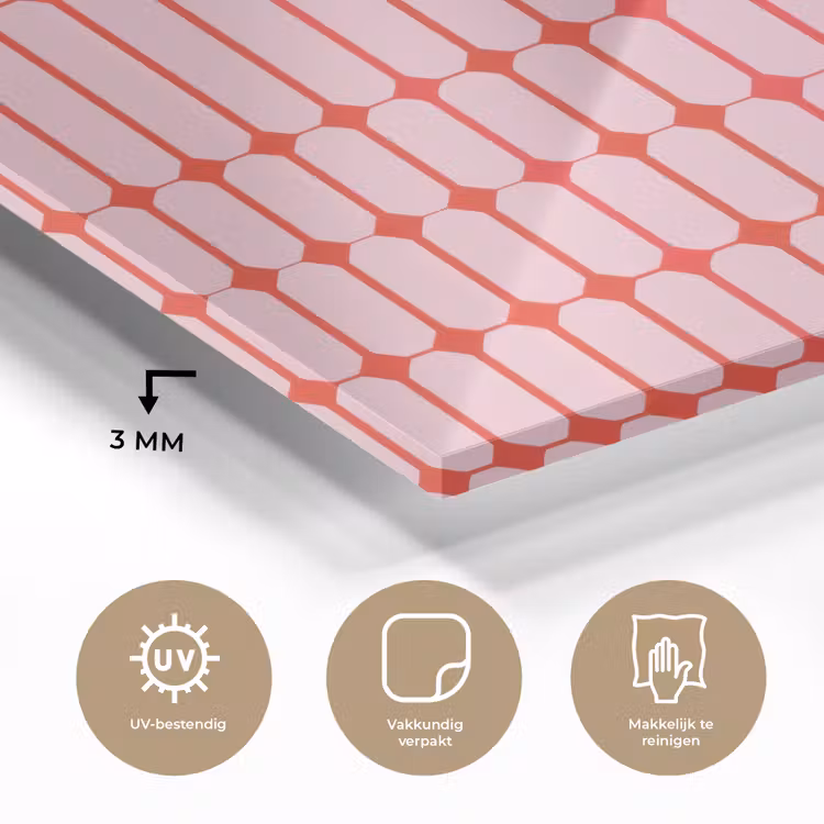 Geometrisch - Minimalistisch - Rood - Roze plexiglas 5mm klein 11 -sfeer2