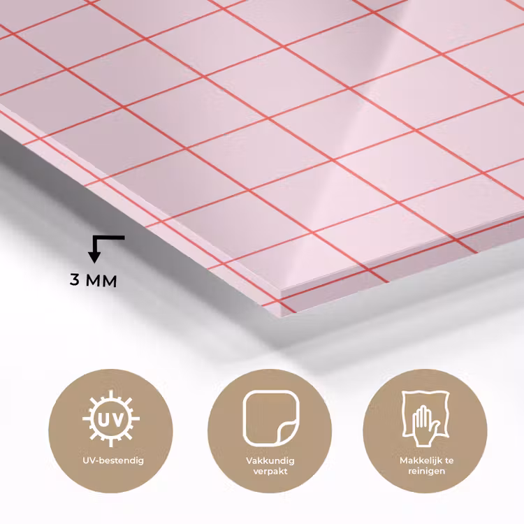 Raster - Patroon - Roze plexiglas 5mm klein 11 -sfeer2