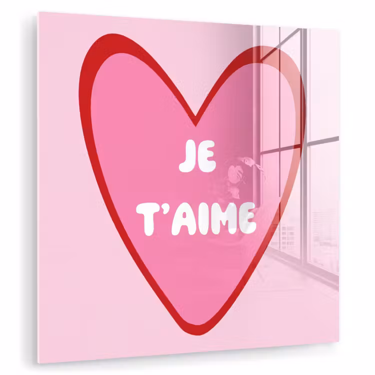 Hart - Frans - Valentijn - Roze plexiglas 5mm klein -zzzproduct_nieuw
