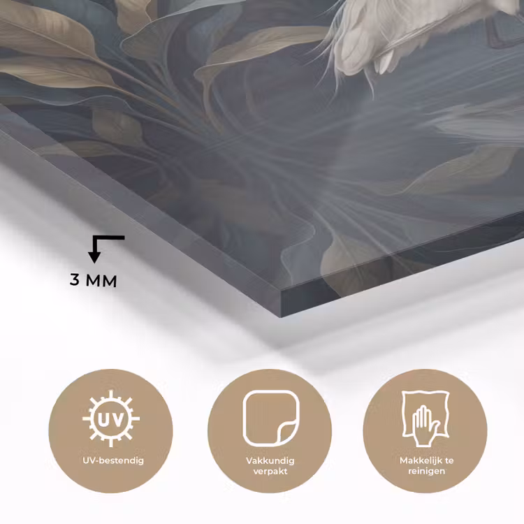 Reiger - Water - Natuur - Modern - Wit plexiglas 5mm klein -sfeer2