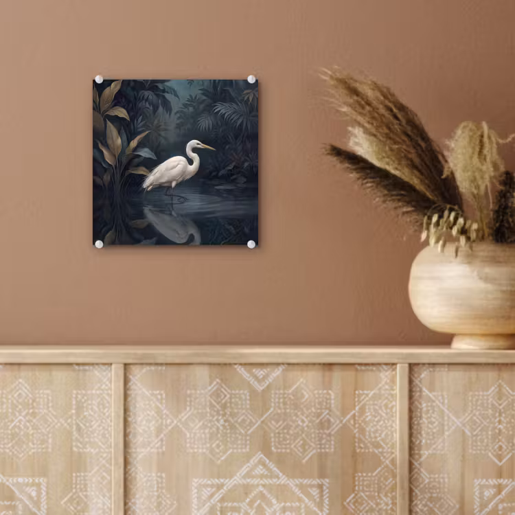 Reiger - Water - Natuur - Modern - Wit plexiglas 5mm klein -sfeer5