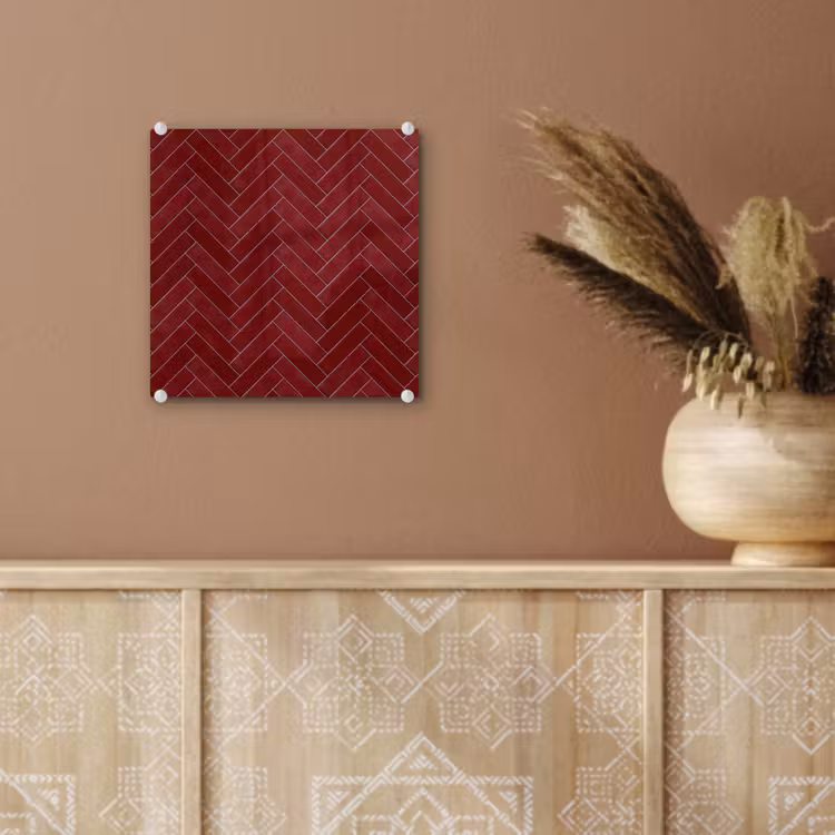Visgraat - Wandtegel - Bordeaux - Rood plexiglas 5mm klein 11 -sfeer5