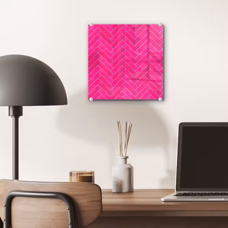 Visgraat - Wandtegel - Fuchsia - Roze plexiglas 5mm klein 11 -sfeer6