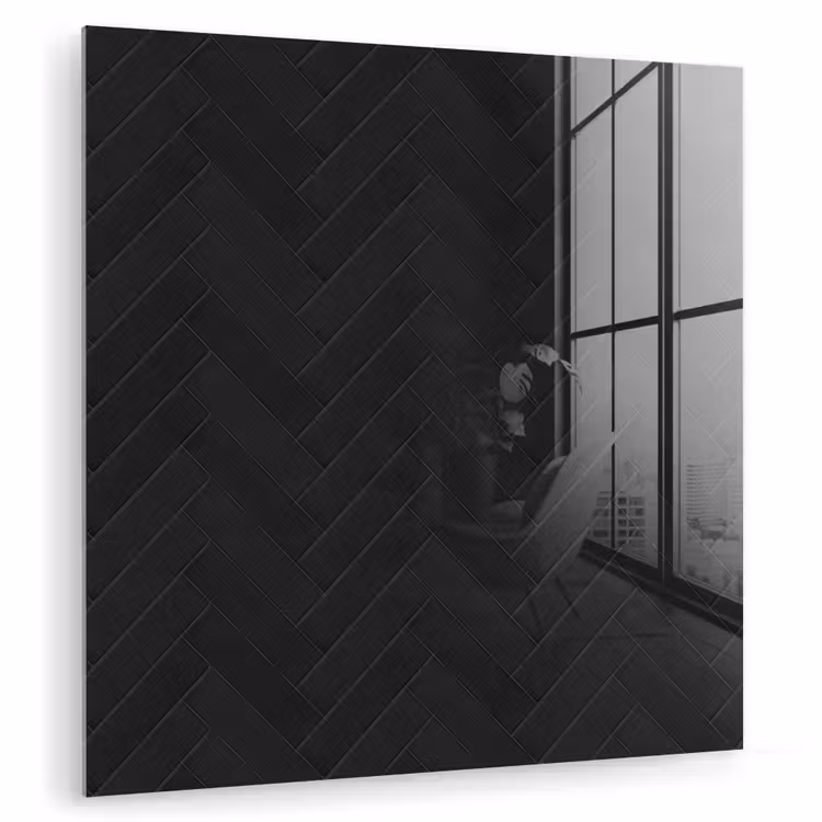 Visgraat - Wandtegel - Mat - Zwart plexiglas 5mm klein 11 -zzzproduct_nieuw