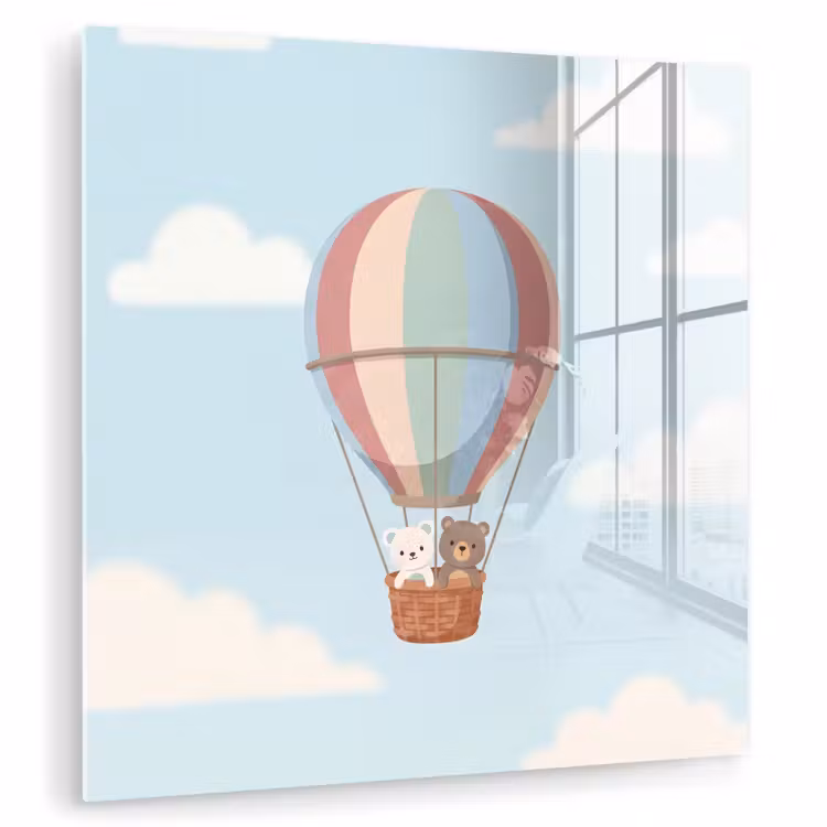 Luchtballon - Beren - Pastel plexiglas 5mm klein -zzzproduct_nieuw