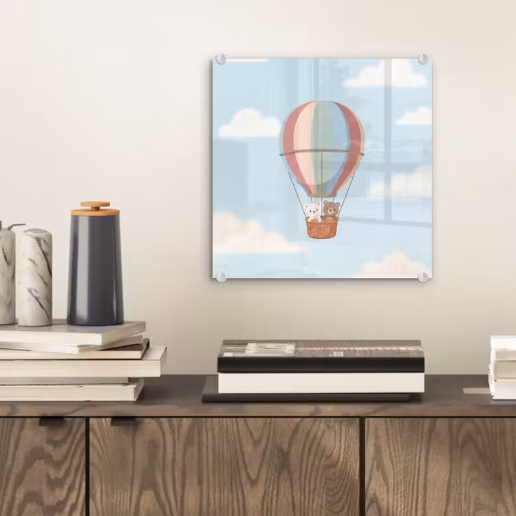 Luchtballon - Beren - Pastel plexiglas 5mm klein -sfeer1