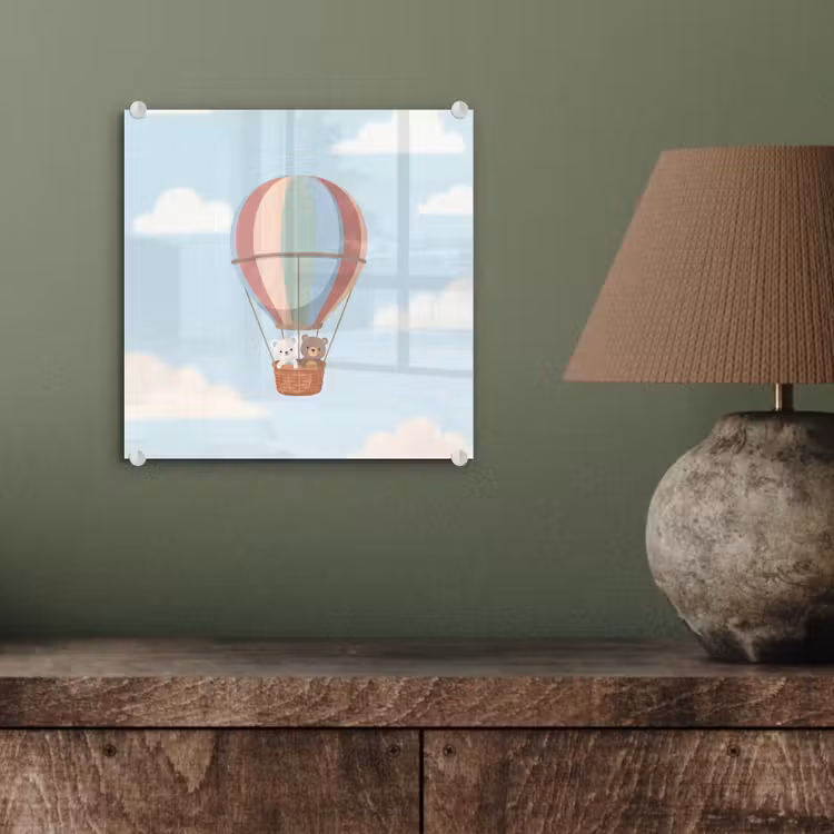 Luchtballon - Beren - Pastel plexiglas 5mm klein -sfeer3