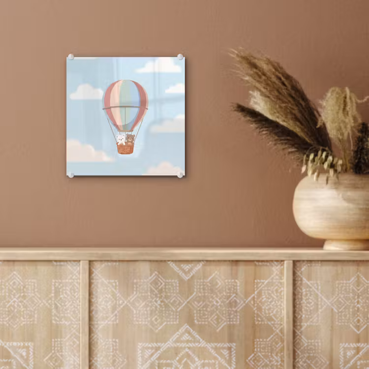 Luchtballon - Beren - Pastel plexiglas 5mm klein -sfeer5