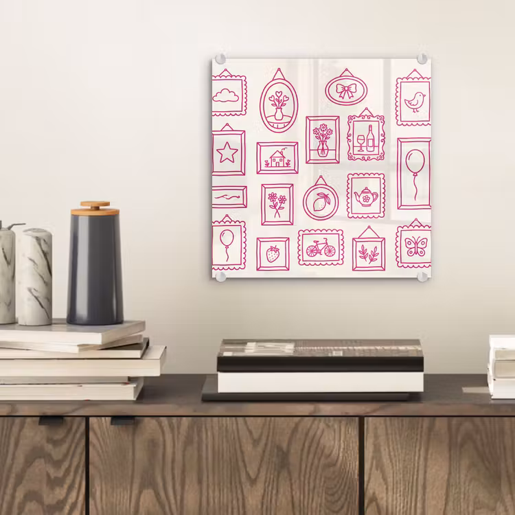 Illustratie - Collectie - Kunst - Minimalistisch - Roze plexiglas 5mm klein -sfeer1