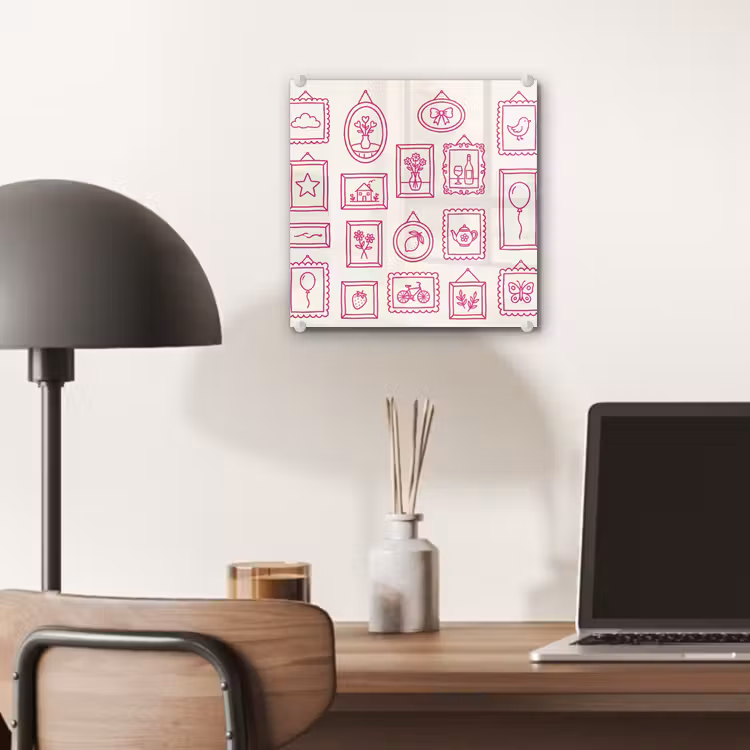 Illustratie - Collectie - Kunst - Minimalistisch - Roze plexiglas 5mm klein -sfeer6
