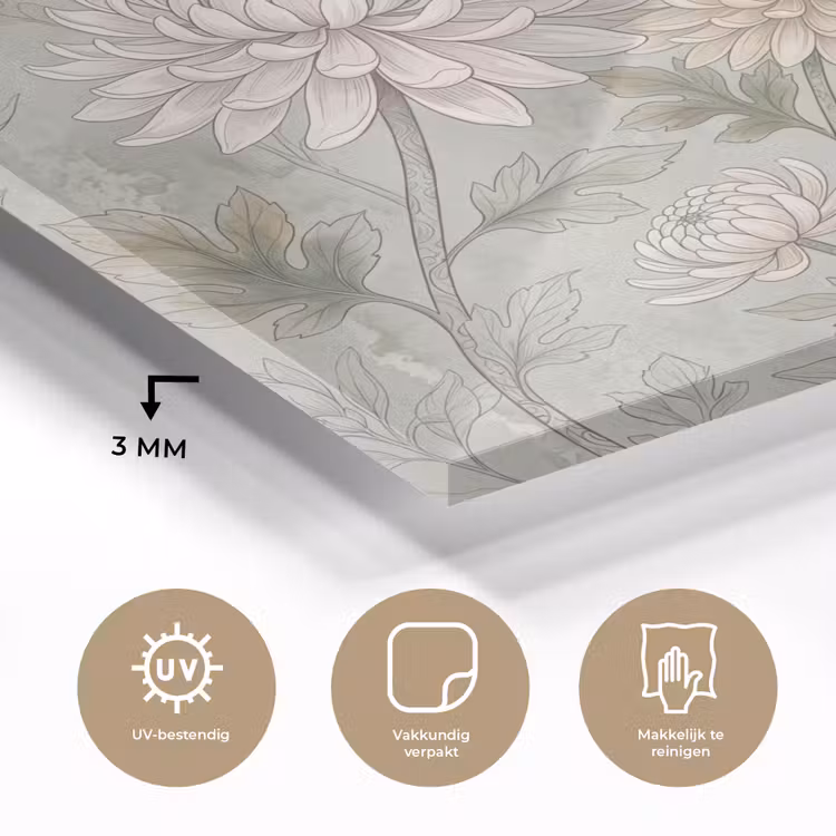 Illustratie - Bloemen - Groen plexiglas 5mm klein -sfeer2