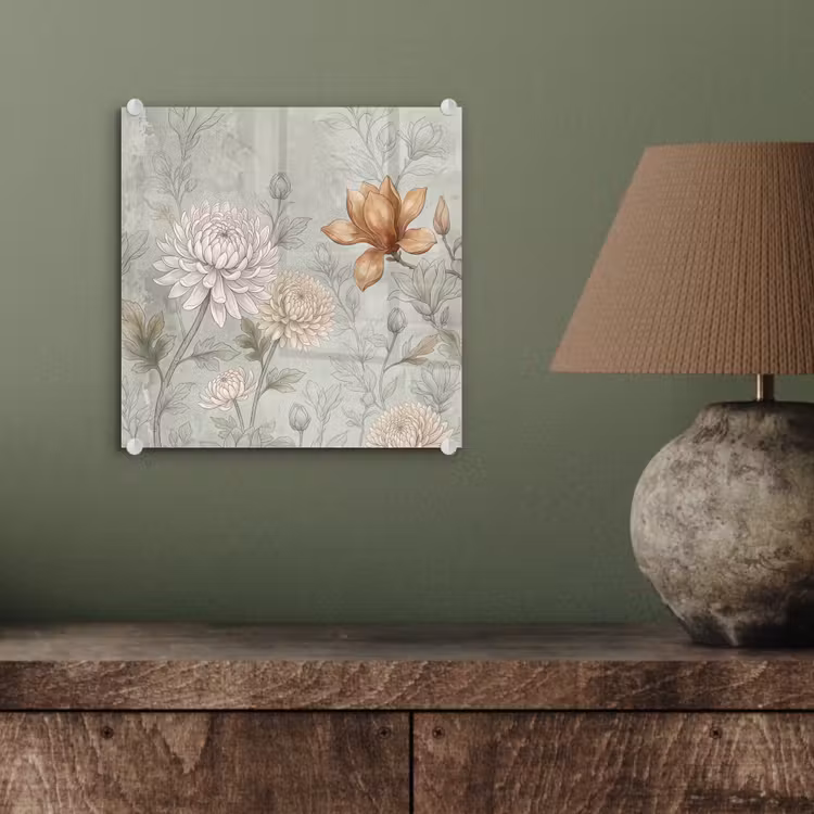 Illustratie - Bloemen - Groen plexiglas 5mm klein -sfeer3