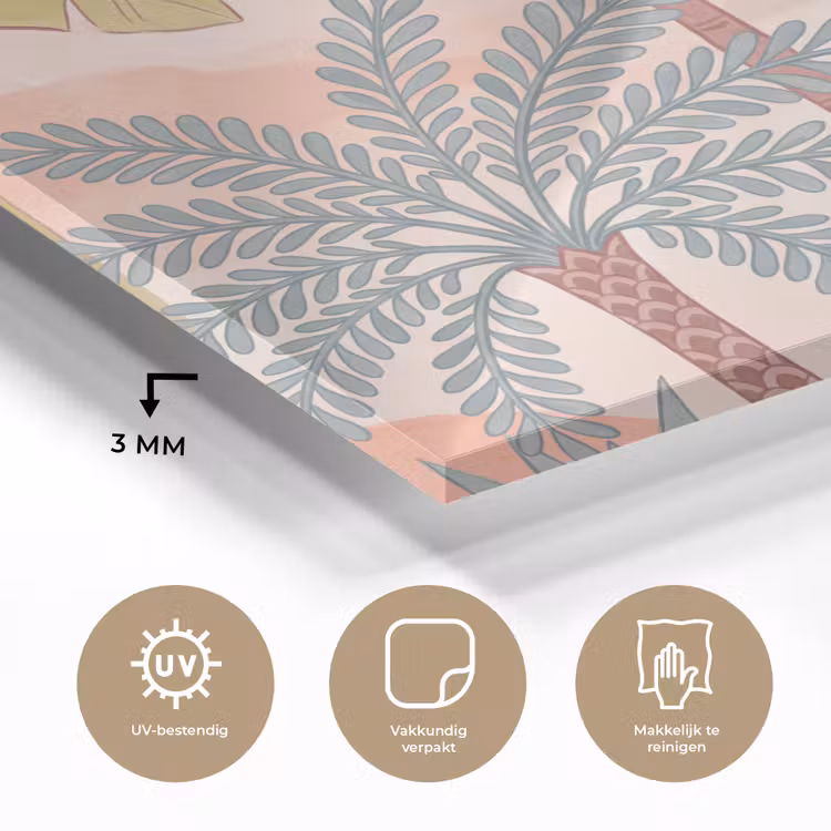 Illustratie - Palmbomen - Kleurrijk plexiglas 5mm klein -sfeer2