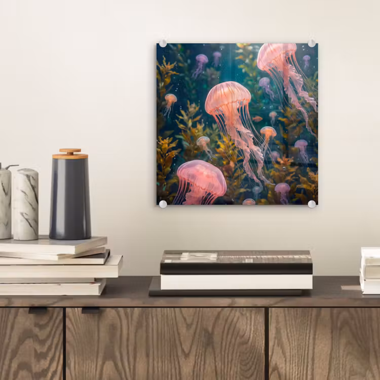 Kwal - Roze - Onderwater - Zeeleven - Dieren plexiglas 5mm klein -sfeer1