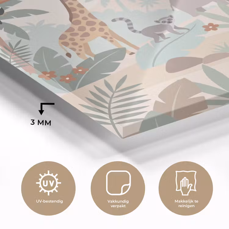 Jungle - Dieren - Groen plexiglas 5mm klein -sfeer2