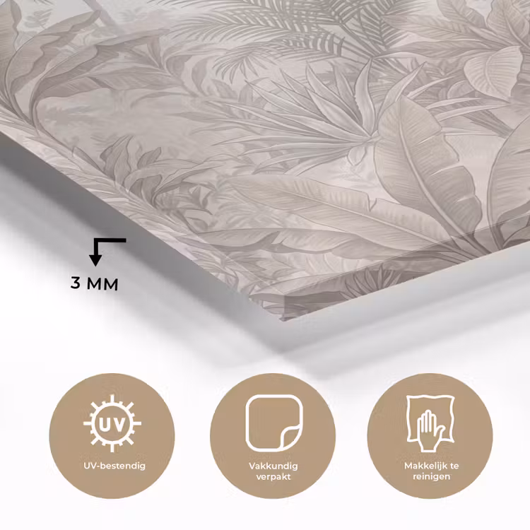 Jungle - Tropisch - Natuur -Vintage - Beige plexiglas 5mm klein -sfeer2