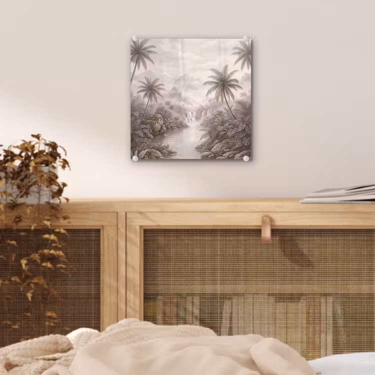 Jungle - Watervallen - Tropisch - Illustratie plexiglas 5mm klein -sfeer4