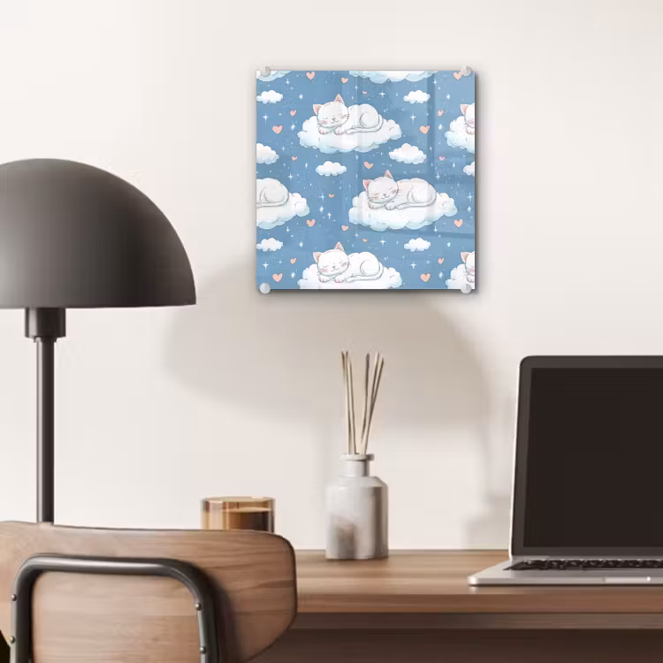 Kitten - Wolken - Blauw plexiglas 5mm klein 11 -sfeer6