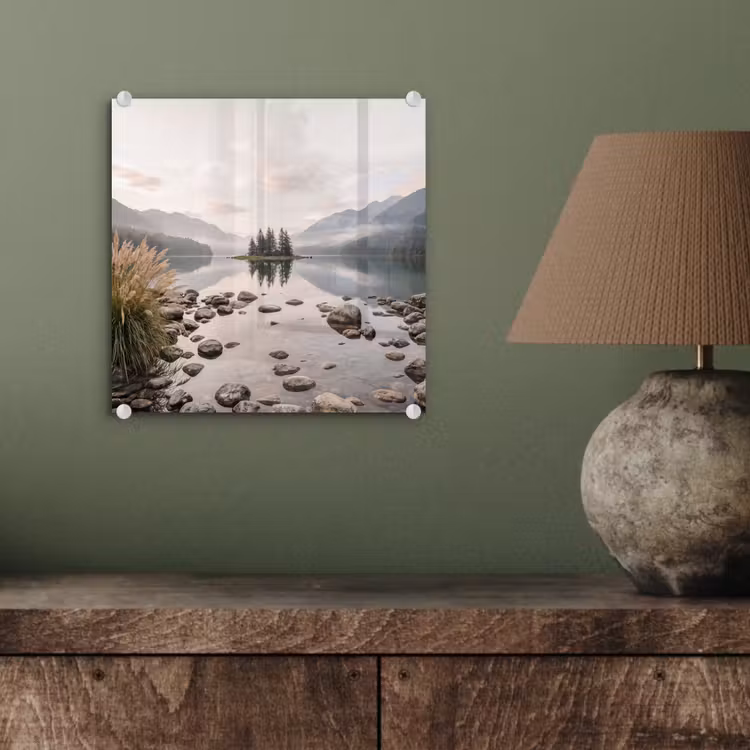 Meer - Bergen - Landschap - Groen plexiglas 5mm klein -sfeer3