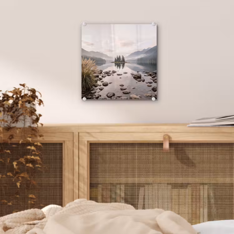 Meer - Bergen - Landschap - Groen plexiglas 5mm klein -sfeer4