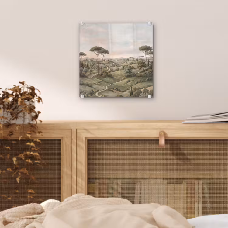 Landschap - Heuvels - Zandpad - Groen plexiglas 5mm klein -sfeer4