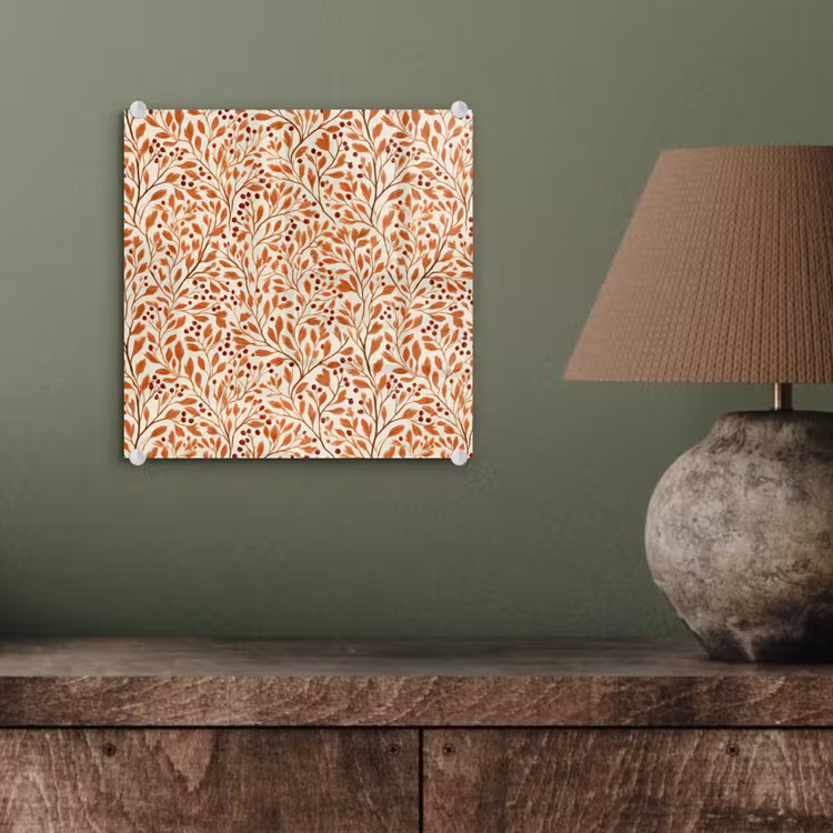 Bladeren - Botanisch - Terracotta plexiglas 5mm klein 11 -sfeer3
