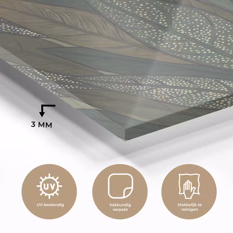 Bladeren - Patroon - Gestippeld - Natuur - Groen plexiglas 5mm klein -sfeer2