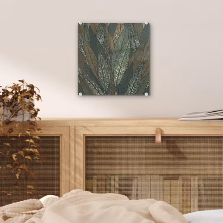 Bladeren - Patroon - Gestippeld - Natuur - Groen plexiglas 5mm klein -sfeer4