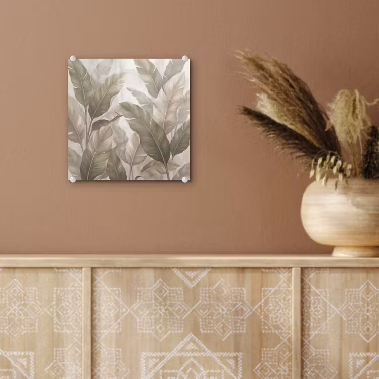 Bladeren - Tropisch - Natuur - Abstract - Beige plexiglas 5mm klein -sfeer5
