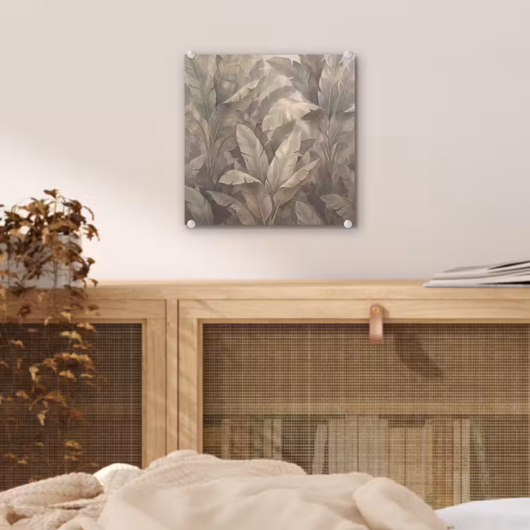Bladeren - Tropisch - Natuur - Modern - Beige plexiglas 5mm klein -sfeer4