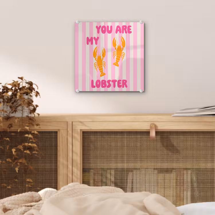Lobster - Love - Valentijn plexiglas 5mm klein -sfeer4