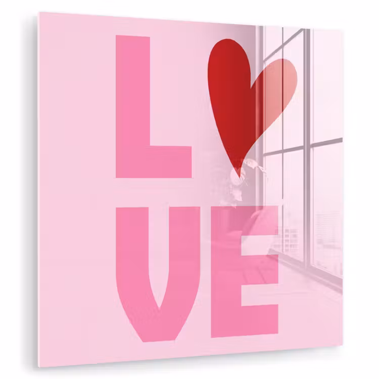 Love - Roze - Hart - Valentijn plexiglas 5mm klein -zzzproduct_nieuw