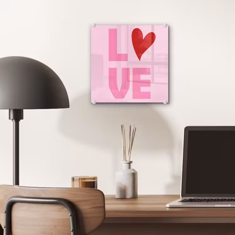 Love - Roze - Hart - Valentijn plexiglas 5mm klein -sfeer6