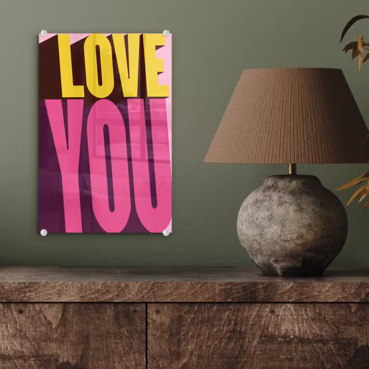 Love - Tekst - Roze - Valentijn plexiglas 5mm klein -sfeer3
