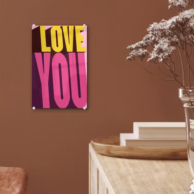 Love - Tekst - Roze - Valentijn plexiglas 5mm klein -sfeer5