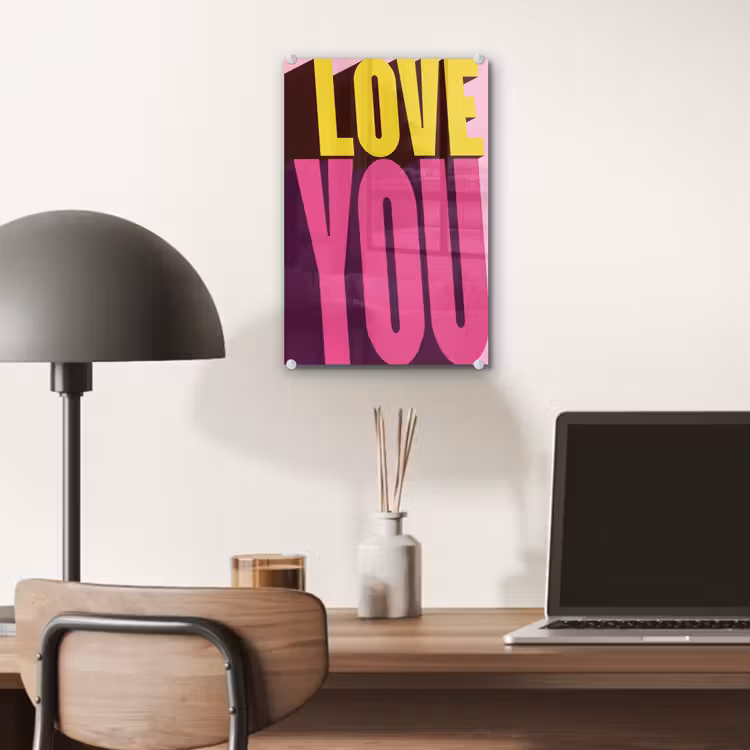 Love - Tekst - Roze - Valentijn plexiglas 5mm klein -sfeer6