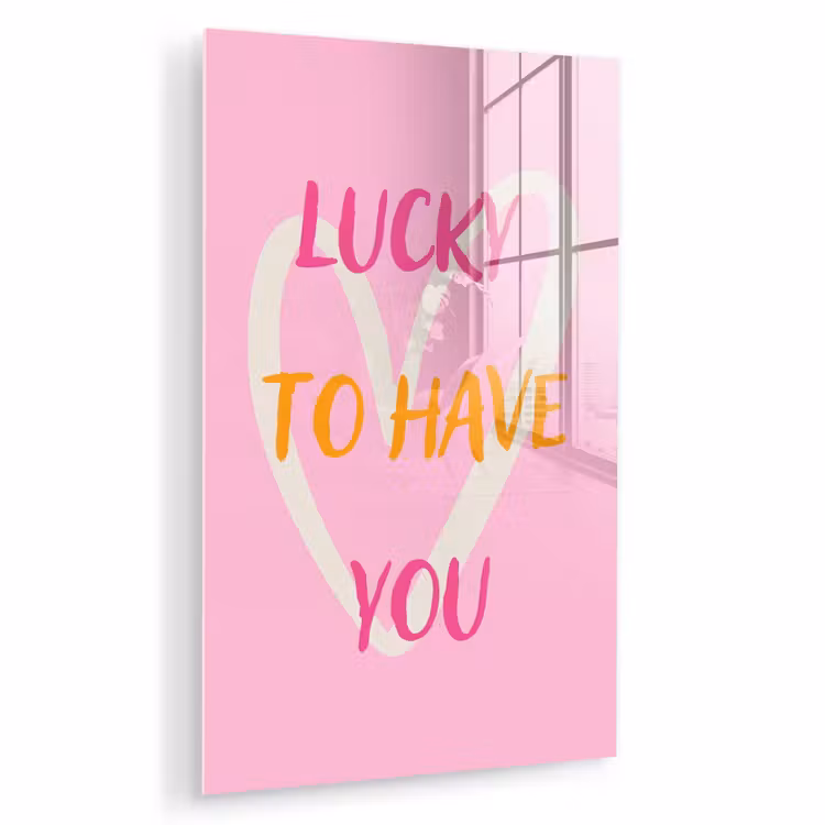 Lucky - Love - Valentijn - Roze plexiglas 5mm klein -zzzproduct_nieuw