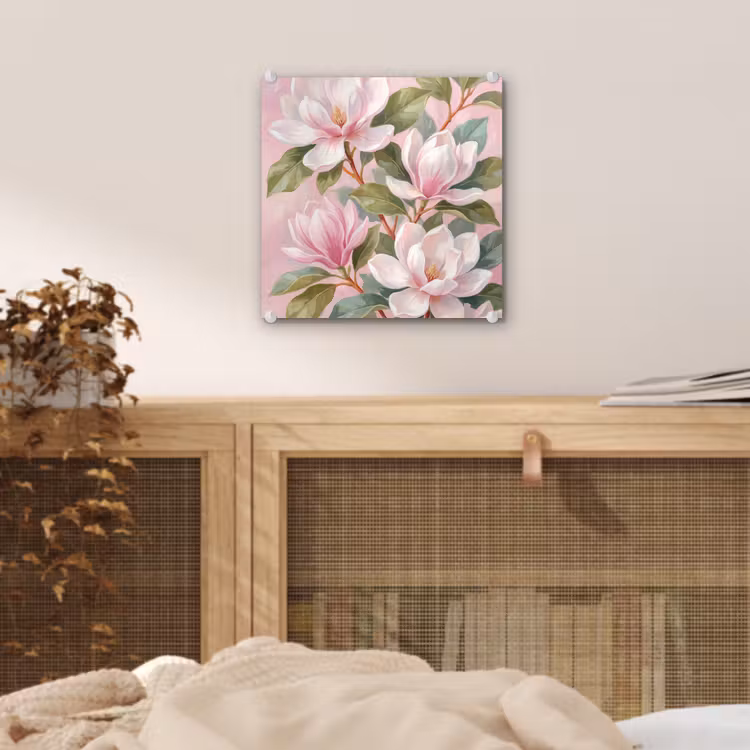 Magnolia's - Patroon - Roze plexiglas 5mm klein -sfeer4
