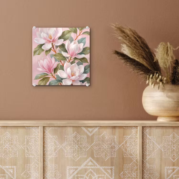 Magnolia's - Patroon - Roze plexiglas 5mm klein -sfeer5