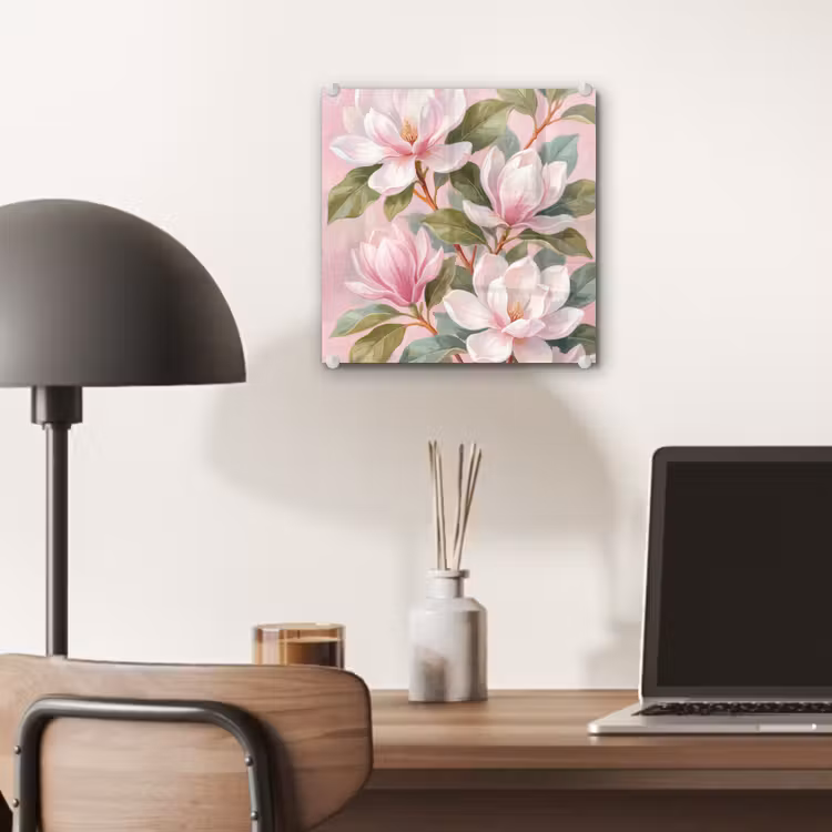 Magnolia's - Patroon - Roze plexiglas 5mm klein -sfeer6