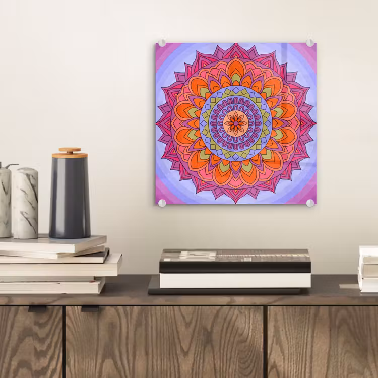 Mandala - Cirkel - Abstract - Kleurrijk - Patroon plexiglas 5mm klein -sfeer1