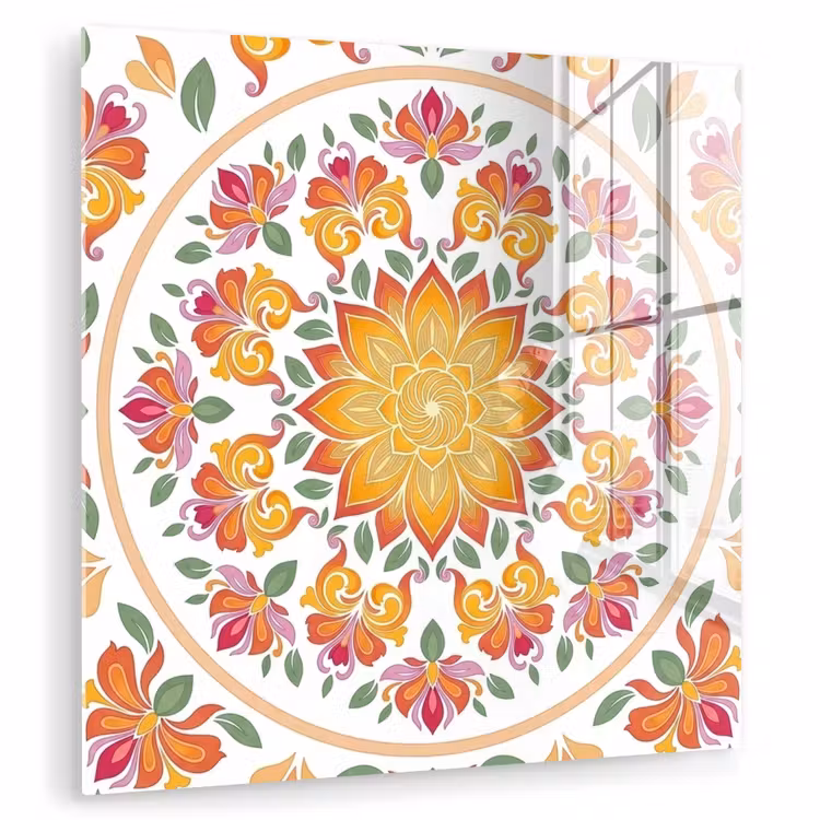 Mandala - Bloemen - Decoratie - Kleurrijk - Abstract plexiglas 5mm klein -zzzproduct_nieuw
