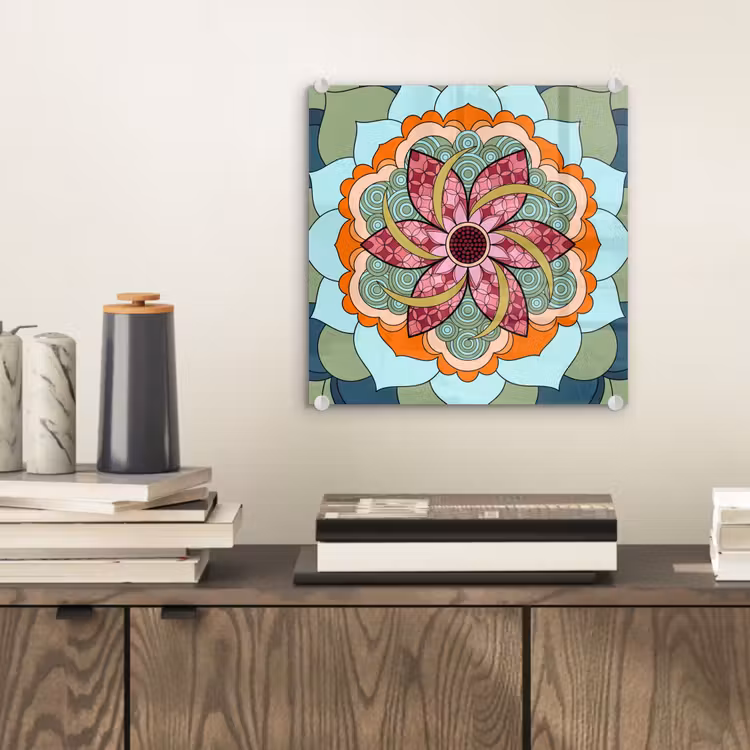 Mandala - Geometrisch - Kunst - Decoratief - Kleurrijk plexiglas 5mm klein -sfeer1